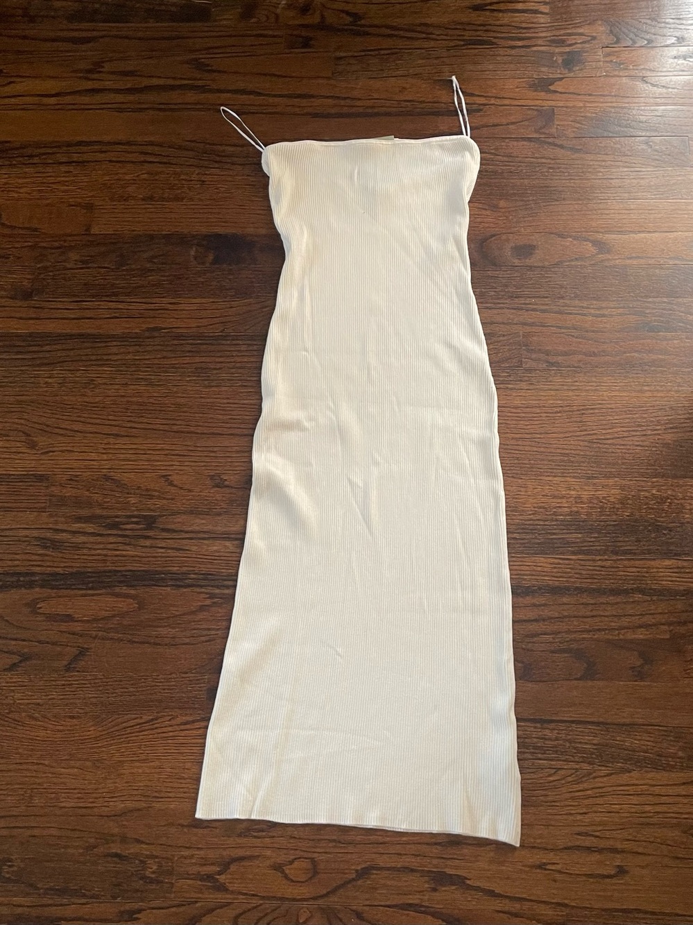 H&M White Ribbed Slip Dress